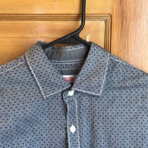 Micheal Brandon Patterned Grey Button Up